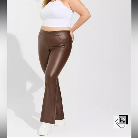 Pants - Torrid Brown Flare Leather Pants